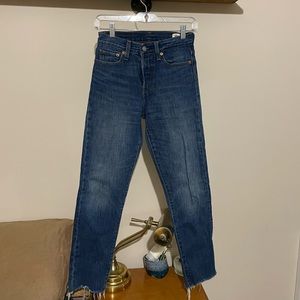 Levi’s high waisted jeans with button-up fly